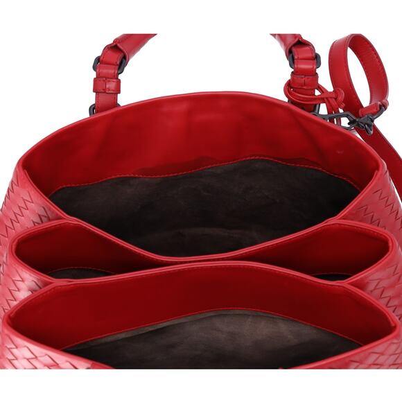 BOTTEGA VENETA Small Rome Bag Handbag Red Leather - Picture 6 of 9